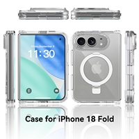 Coque de téléphone portable pour iPhone Duo, transparente, pliable, magnétique, deux-en-un, avec bords souples et dos rigide en acrylique, design personnalisable