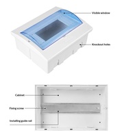 Boîtier électrique en plastique encastré en surface, 2-16 circuits, courant fort, interrupteur d'air intérieur domestique