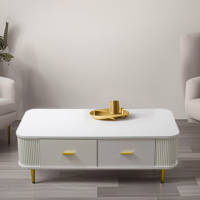 Table basse moderne carrée de style industriel pour salon, avec tiroirs de rangement, vente en gros d'usine