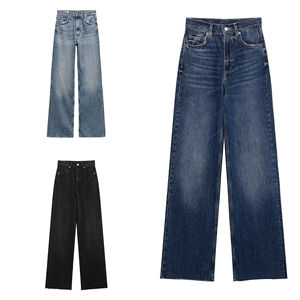 Di alta qualità <span class=keywords><strong>pittura</strong></span> retrò personalizzato pantaloni con fondo a campana per gli uomini impilati Jeans da lavoro verniciato a spruzzo pantaloni da uomo falegname - Product Image 4