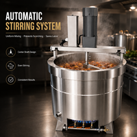 Marmite de cuisson à gaz à agitation automatique en acier inoxydable pour la préparation commerciale de bœuf, porc et poulet
