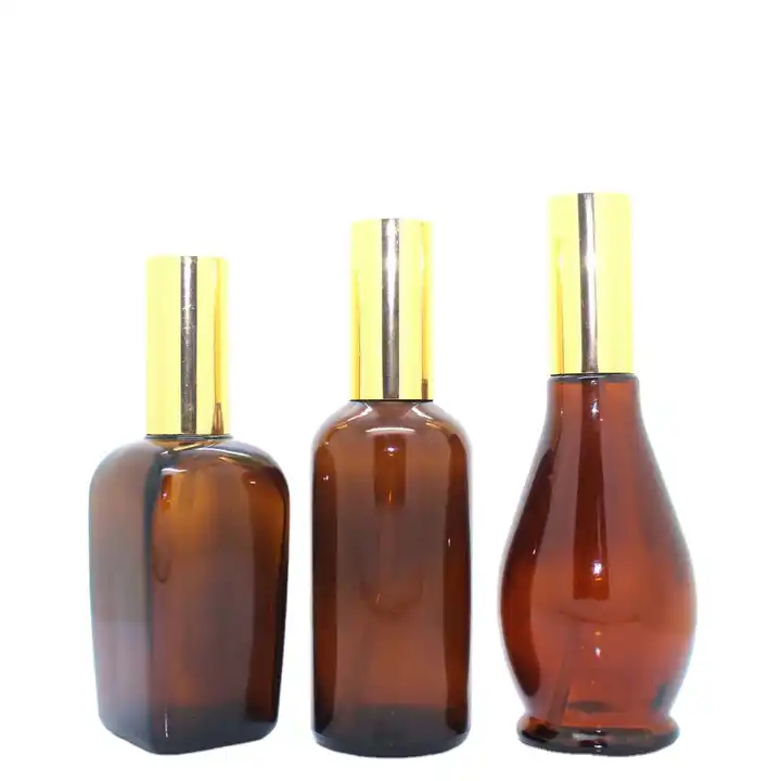 Petite bouteille en verre brun pour huile essentielle, échantillon