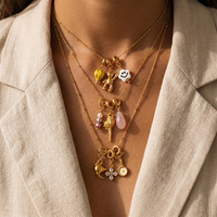 Colliers en acier inoxydable F410 avec pendentifs pour la vie quotidienne estivale, ornés de breloques ours en peluche, montgolfière, étoile de mer et cœur