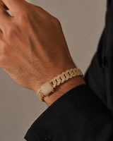 Chaîne cubaine en laiton plaqué or 18 carats avec zircone cubique 5A pour hommes