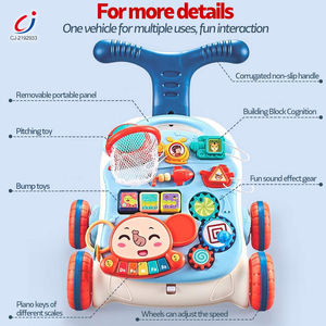 Marchette multifonctionnelle d'apprentissage pour bébé 2 en 1, éducation précoce de haute qualité, poussette pour bébé, <span class=keywords><strong>centre</strong></span> d'activité en <span class=keywords><strong>voiture</strong></span> - Product Image 3