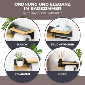 Porte-papier toilette mural avec support pour pot de plante, support en plastique pour pot de fleurs, décoration pour salle de bain et jardin - Product Image 4