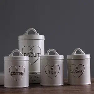 Mooie Ontwerp Keramische Koffie Thee En Suiker Containers