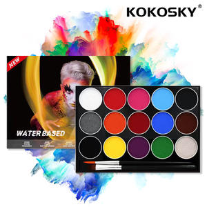 Fournitures de peinture corporelle artistique de 15 couleurs, peinture corporelle pour fête d'<span class=keywords><strong>Halloween</strong></span>, ensemble de peinture corporelle pour le visage et le corps, couche de finition à base d'eau - Product Image 1