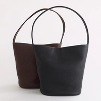 Sac seau en cuir de vachette pleine fleur, grande capacité, design élégant, sac à main pour femme, fabrication d'usine