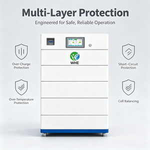 Système de stockage d'énergie solaire WHE Powerwall 51,2 V LiFePO4 ESS, batterie lithium 5 kWh-100 kWh, compatible basse température, 48 V - Product Image 4