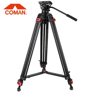 Tripod Video profesional dengan kepala halus, Tripod Video profesional bahan Aloi aluminium 72 inci untuk kamera Dslr, DF16LQ5S