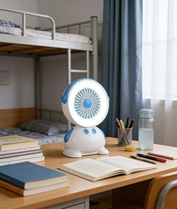 Fan light, <b>with</b> cute cartoon LED desk lamp, USB rechargeable and <b>plug</b>-in dual-use, LED ceiling light, modern ceiling light. - Product Image 4