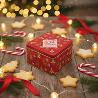 Boîte à biscuits carrée de Noël JH, qualité excellente, pour cadeaux, biscuits, gâteaux