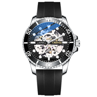 Jam Tangan Mekanik Skeleton Silikon Sporty Mewah Pria Terbaru, Jam Tangan Otomatis Tahan Air Berkualitas Tinggi