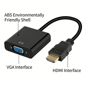 อะแดปเตอร์ <span class=keywords><strong>HDMI</strong></span> เป็น <span class=keywords><strong>VGA</strong></span> 1080P, ตัวแปลง <span class=keywords><strong>VGA</strong></span> 1080P ชุบทอง ใช้งานร่วมกับกล่องทีวีแอนดรอยด์ 4K และโปรเจคเตอร์, ตัวสลับวิดีโอ - Product Image 3