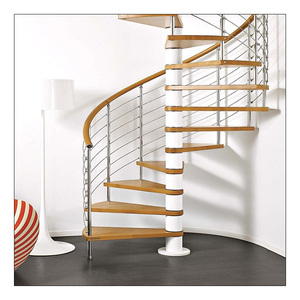 Peldaños de Escalera de Caracol de Madera Maciza de Alta Resistencia, <span class=keywords><strong>Escalones</strong></span> <span class=keywords><strong>Prefabricados</strong></span> de Madera Dura para Escaleras de Caracol con Estructura Metálica - Product Image 3