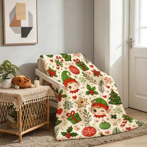 Christmas Snowman Christmas Tree Reindeer Flannel <b>Blanket</b> Throw <b>Blanket</b> Nap <b>Blanket</b> Festive Winter Warm Cozy Warm Super Soft - Product Image 3