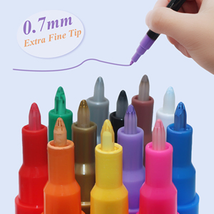 Pennarelli Acrilici <span class=keywords><strong>15</strong></span> Colori per Dipingere su Roccia, Vetro, Ceramica, Legno, Tela, Tessuto, Album Fotografici - Product Image 6