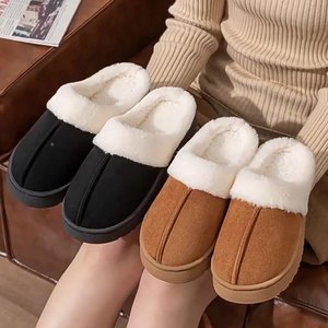 Vendita calda pantofola da casa per interni da donna disinvolta e soffice stivali da neve con punta in peluche tessuto da donna stile <span class=keywords><strong>pelliccia</strong></span> invernale <span class=keywords><strong>pantofole</strong></span> di cotone calde - Product Image 2