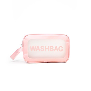 OEM sacchetto di viaggio di alta qualità PVC/Pu wc per la bellezza rosa cosmetico chiaro borsa stile di moda con chiusura a cerniera per il trucco <span class=keywords><strong>Stor</strong></span> - Product Image 6