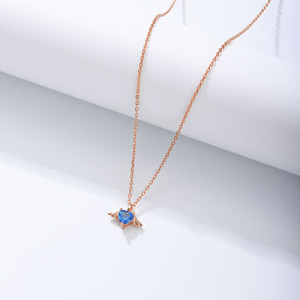 สร้อยคอเงินแท้ <span class=keywords><strong>926</strong></span> ชุบทองคำขาว ประดับเพชรซิคอนรูปหัวใจ พร้อมจี้ปีกนางฟ้า สำหรับผู้หญิง - Product Image 5