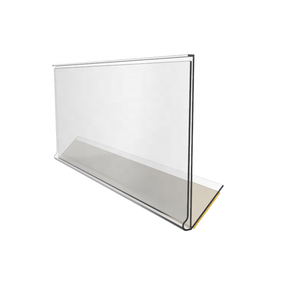 Meethope Display Retail Store Supermarket L Shape Angled clear <strong>Plastic</strong> Channel Extrus Data Self Adhesive <strong>Plastic</strong> <strong>Strip</strong> - Product Image 1