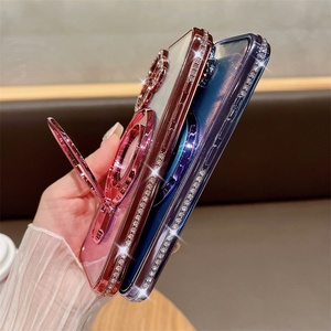 Da donna con placcatura magnetica a forma di piuma di diamante porta retro custodia <span class=keywords><strong>per</strong></span> <span class=keywords><strong>iPhone</strong></span> <span class=keywords><strong>11</strong></span> 12 13 14 15 16 Pro Max 16 Plus <span class=keywords><strong>Cover</strong></span> morbida in TPU - Product Image 4