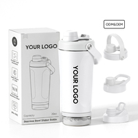 Bouteille shaker de sport en acier inoxydable avec logo personnalisé du fabricant, isolée sous vide, anti-fuite, avec couvercle à poignée