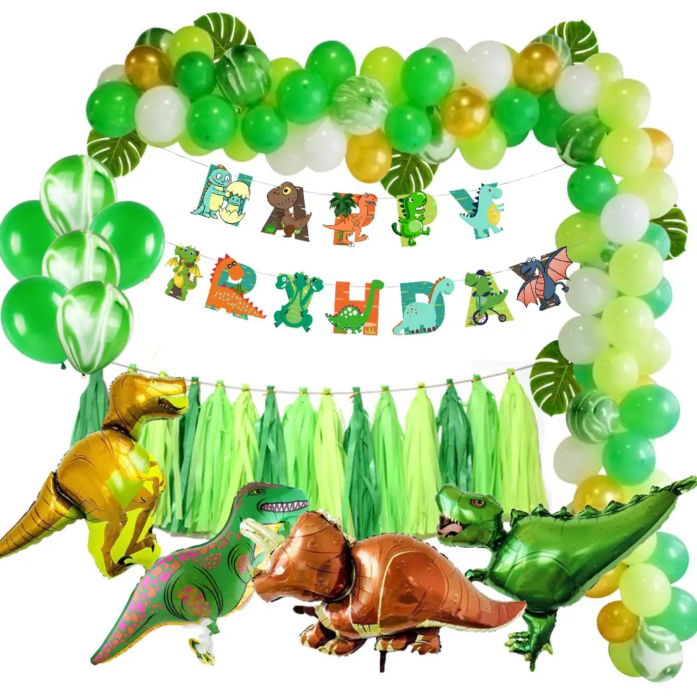 مجموعة إكليل البالونات الخضراء, زينة ، لوازم حفلات أعياد الميلاد والحفلات ، 4 ألوان