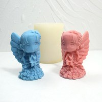 Moule en silicone Fille ange avec ailes, motifs uniques personnalisés pour la fabrication artisanale de savons, bougies, résines et bonbons