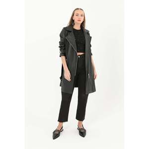 Puane Women's Short Black Genuine Leather <b>Jacket</b> - Modern Cut, Timeless Style, S-XL Sizes for Everyday Wear - Product Image 1