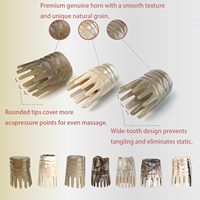 Peigne en corne de bœuf naturelle pour la croissance des cheveux, masseur de cuir chevelu, outil Guasha à dents larges, soin relaxant, brosse exfoliante pour le shampoing, cadeau personnalisé
