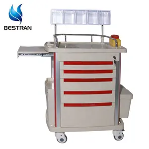 BT-AY001B Cheap Hospital ABS Anesthesia Trolley Mobile Medicine Cart Medication Trolley With 5 Drawers Price