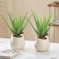 Großhandel Kunststoff Simulation Aloe Vera Sukkulenten Künstliche Topf grüne Pflanze Fake Tree Bonsai für Indoor Outdoor Dekor