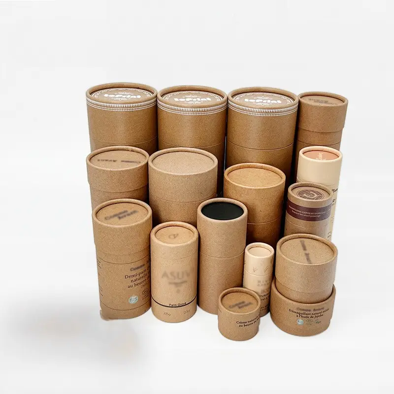 ESTICK Custom Luxury Round Box Kraft Paper Creative Biodegradable Food Grade Tube Cardboard Packaging Paper Tube