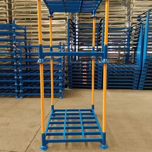 उच्च दक्षता नारंगी पाउडर कोटिंग थोक टायर ढेर रैक तह गोदाम फूस धातु चालाकी Stacking रैक - Product Image 4