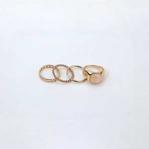 4PCS Fashion Gold Plated Stackable <b>Rings</b> Set for Women Minimalist Twist Chain Signet <b>Finger</b> <b>Rings</b> Jewelry Gift - Product Image 1