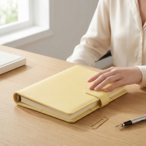 A5 A6 Yellow PU Leather Loose Leaf Personal Planner Wallet Money Organizer <strong>Cash</strong> <strong>Stuffing</strong> <strong>Binder</strong> for A6 Filler Paper - Product Image 3