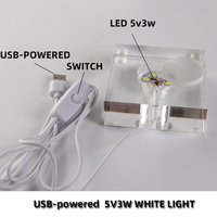 Hoher kosten günstiger moderner LED-Lichtst änder 8x8 cm PMMA Acryl Kristall kugel Kugel halter Displayst änder