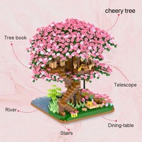 Enfants cadeau 2138 pièces Mini Sakura arbre maison blocs de construction fleur de cerisier plante ville vue sur la rue briques bricolage modèle ornement jouet