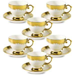 Bán buôn 2025 mới sáng tạo cốc gốm phong cách Châu Âu cốc cà phê khuyến mại Bộ quà tặng cà phê Mug và chiếc đĩa - Product Image 1