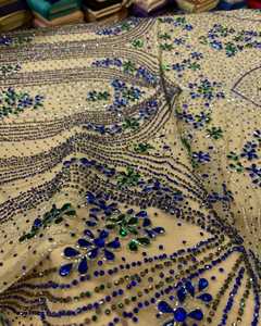 Bridal Embroidery Fabric <b>Sequins</b>, Beads and Stone Work Luxury Fabric Choice for Wedding Gowns and Party Dresses - Product Image 1