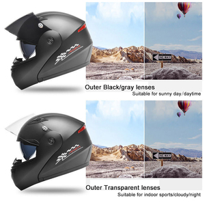 <span class=keywords><strong>Casque</strong></span> de <span class=keywords><strong>moto</strong></span> go-karts design à la mode Casques de sécurité rabattables avec réflecteur arrière - Product Image 6