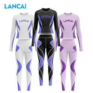 Custom Style OEM&ODM Sportswear Line Contrast Women Workout Fitness Wear Hollow Back Sexy Long Sleeves Peach <b>Hip</b> Yoga Set - Product Image 1