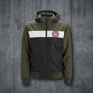 OEM Custom Color Block Windproof <b>Jacket</b> <b>Zip</b> <b>Up</b> Nylon Outerwear Hooded Sports Coat for Men - Product Image 2