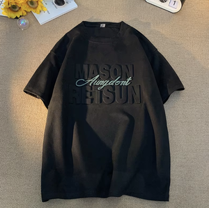 Camiseta Blanca Oversize de Algodón FLOWORA Possessed Running Gear con Estampado DTG en la Espalda, Manga Corta, Casual para Hombre - Product Image 1