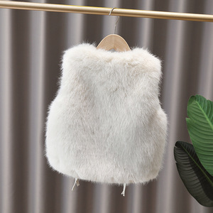 Chaleco de Pelo Sintético para Bebé Niña, Estilo Coreano, Informal, para Primavera y Otoño, Prenda Exterior para Niños - Product Image 3