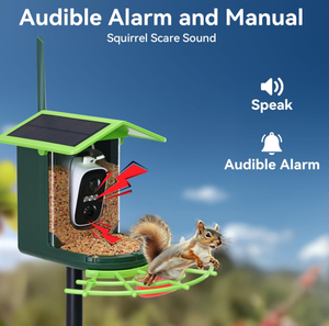 Caméra de surveillance pour mangeoire à <span class=keywords><strong>oiseaux</strong></span> avec poteau de 75 pouces, carte SD 32 Go, reconnaissance des espèces d'<span class=keywords><strong>oiseaux</strong></span> par IA, alimentation solaire, vidéo HD 2K, matériau ABS durable - Product Image 5