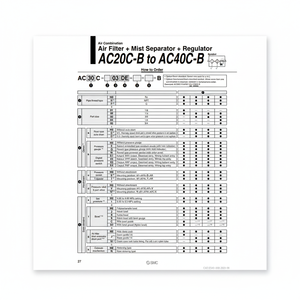 การรวมกันของลม AC25C-02G-B ชิ้นส่วนนิวเมติก SMC - Product Image 1
