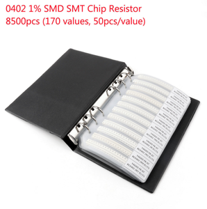 SMD resistore 0201/0402/0603/0805/1206 libro campione 1% 5% <span class=keywords><strong>0</strong></span> a 10M 170 valori * 50 pz 8500 pz Set campione assortito Kit elettronica - Product Image 4